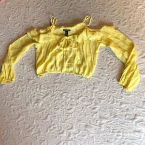 Yellow sheer summer crop top!
